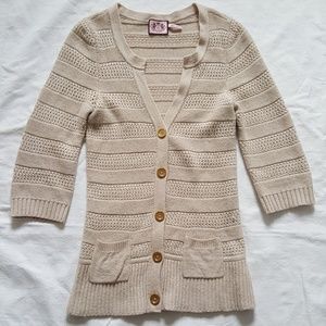 Juicy Couture Knit Cardigan with Gold Buttons